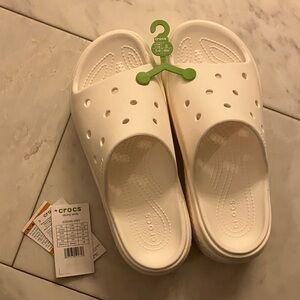 CROCS Women's White Slide Sandals